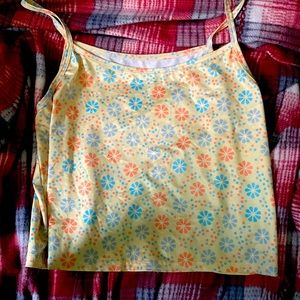Y2K Yellow Flower Tank